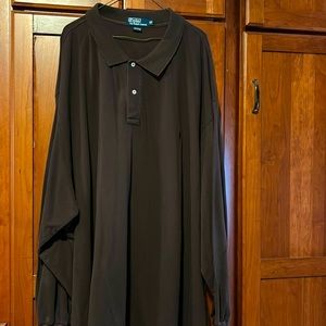Polo by Ralph Lauren men’s long sleeve polo size 6XL. Brown w/black logo.